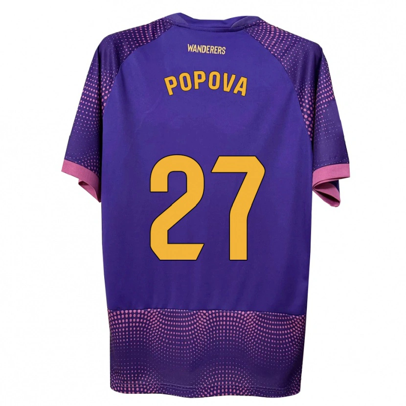 Danxen Mujer Camiseta Ángela Popova Fedorova #27 Morado Blanco Rosa 2ª Equipación 2026/27 La Camisa