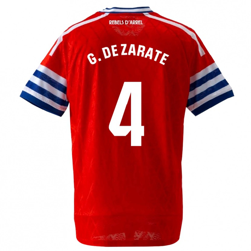 Danxen Mujer Camiseta Urko González De Zárate #4 Azul Real Rojo 2ª Equipación 2026/27 La Camisa
