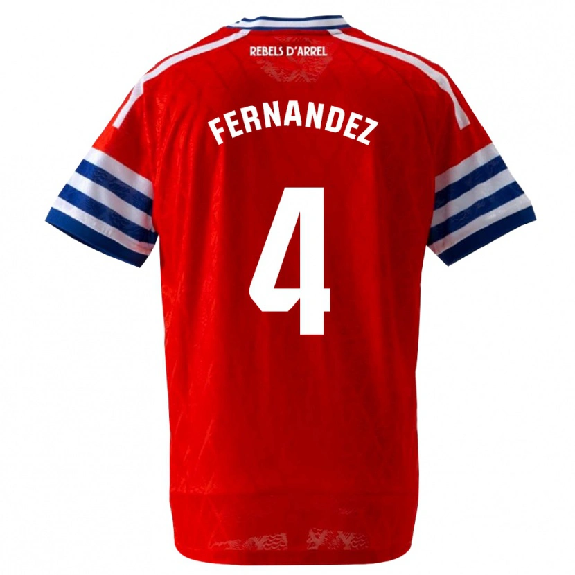 Danxen Mujer Camiseta Marcos Fernández #4 Azul Real Rojo 2ª Equipación 2026/27 La Camisa