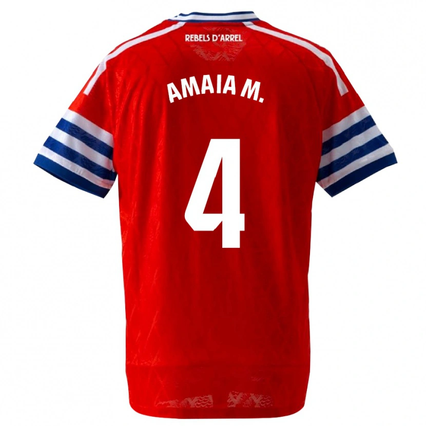 Danxen Mujer Camiseta Amaia Martínez De La Peña #4 Azul Real Rojo 2ª Equipación 2026/27 La Camisa