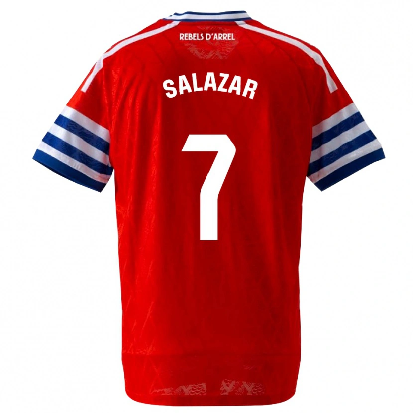 Danxen Mujer Camiseta Leo Salazar #7 Azul Real Rojo 2ª Equipación 2026/27 La Camisa