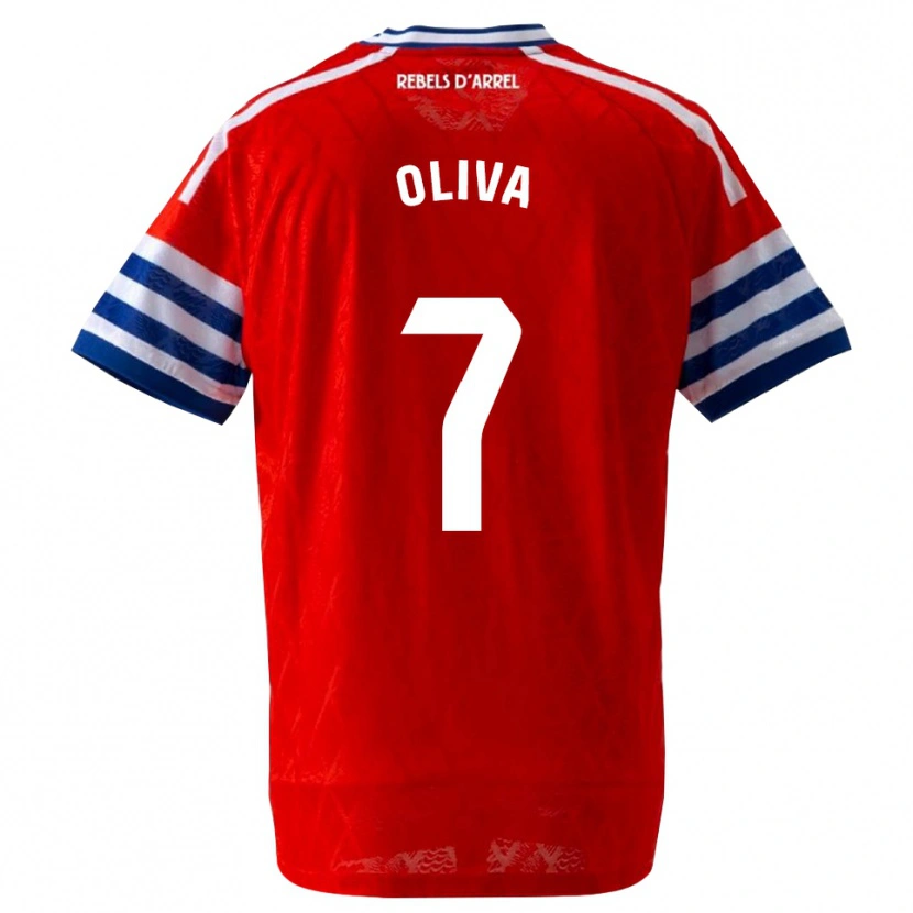 Danxen Mujer Camiseta Hugo Oliva #7 Azul Real Rojo 2ª Equipación 2026/27 La Camisa