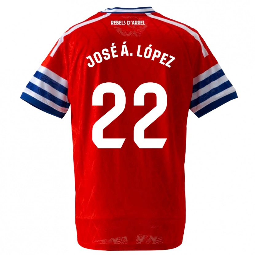Danxen Mujer Camiseta José Ángel López #22 Azul Real Rojo 2ª Equipación 2026/27 La Camisa