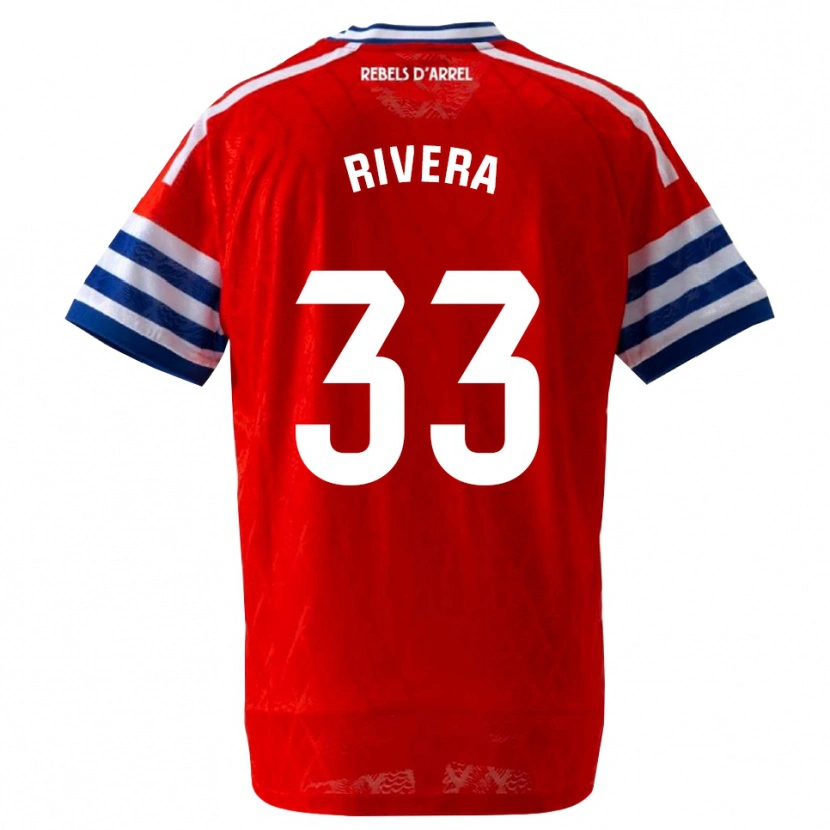 Danxen Mujer Camiseta Pol Rivera #33 Azul Real Rojo 2ª Equipación 2026/27 La Camisa