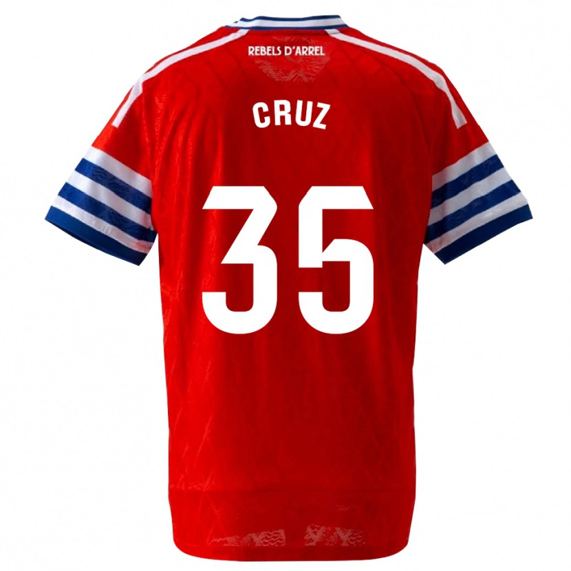 Danxen Mujer Camiseta Denis Cruz #35 Azul Real Rojo 2ª Equipación 2026/27 La Camisa