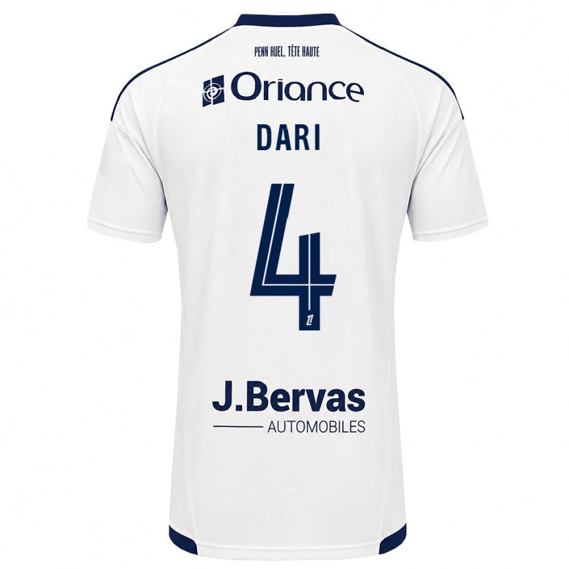Danxen Mujer Camiseta Achraf Dari #4 Azul Marino Blanco 2ª Equipación 2026/27 La Camisa