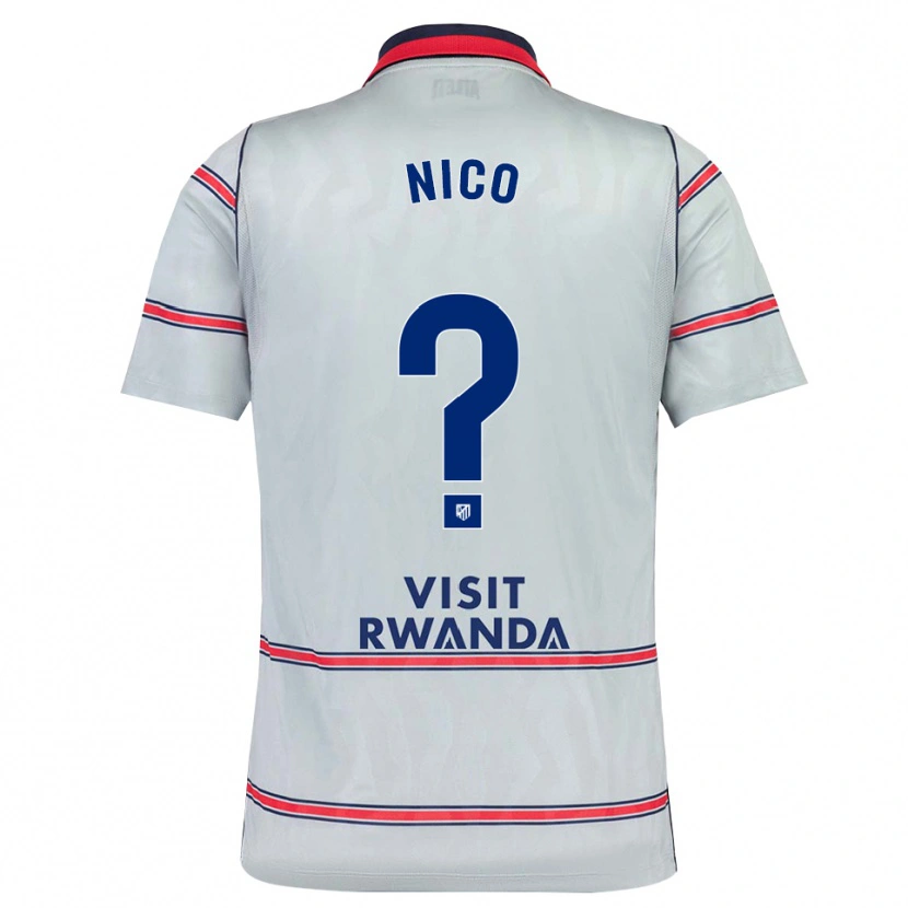 Danxen Mujer Camiseta Nico Fernández #0 Gris Rojo Azul Marino Equipación Tercera 2026/27 La Camisa