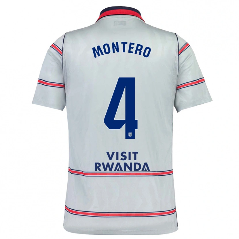 Danxen Mujer Camiseta Francisco Montero #4 Gris Rojo Azul Marino Equipación Tercera 2026/27 La Camisa