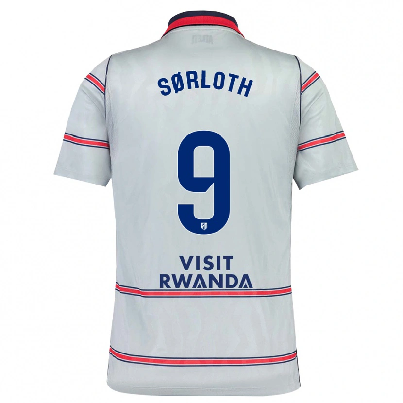 Danxen Mujer Camiseta Alexander Sørloth #9 Gris Rojo Azul Marino Equipación Tercera 2026/27 La Camisa
