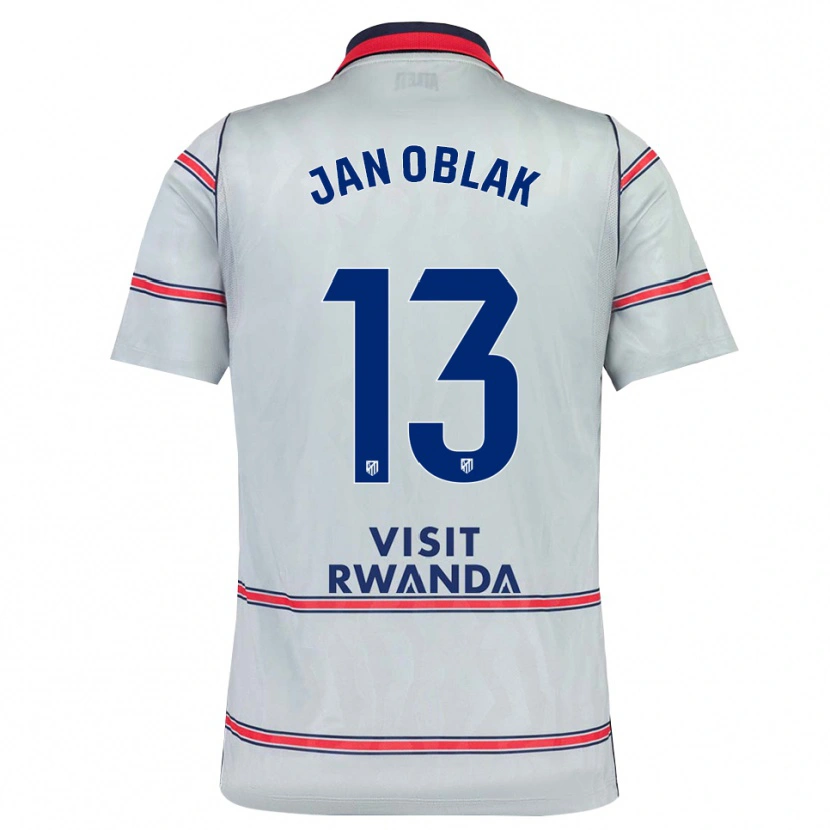 Danxen Mujer Camiseta Jan Oblak #13 Gris Rojo Azul Marino Equipación Tercera 2026/27 La Camisa