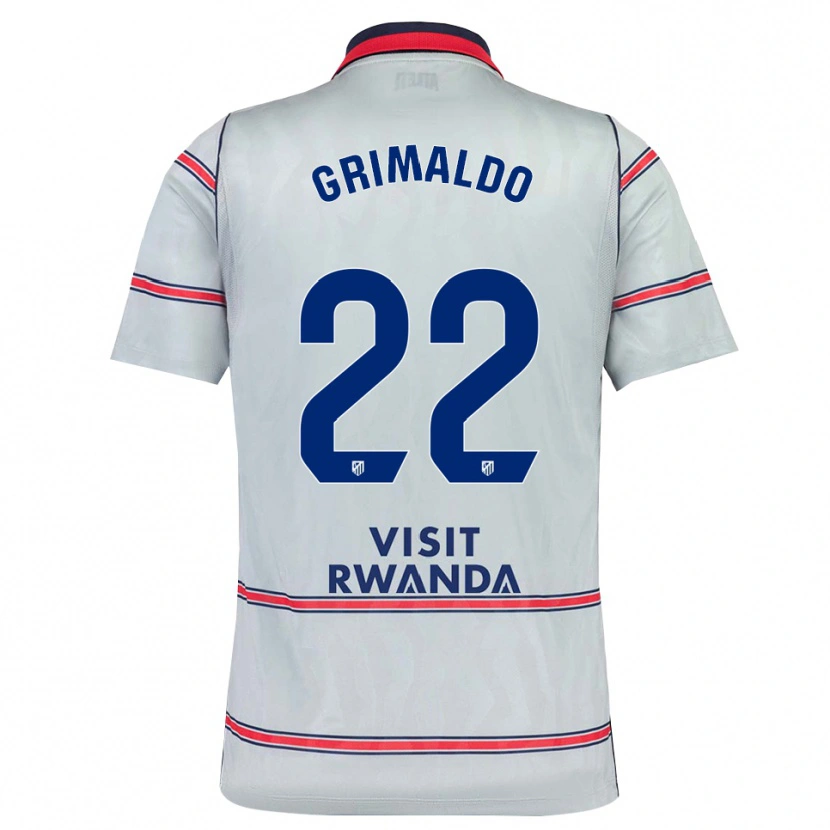 Danxen Mujer Camiseta Alejandro Grimaldo #22 Gris Rojo Azul Marino Equipación Tercera 2026/27 La Camisa