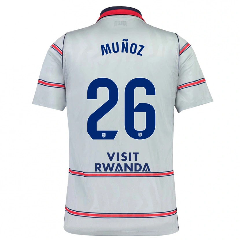 Danxen Mujer Camiseta Izan Muñoz #26 Gris Rojo Azul Marino Equipación Tercera 2026/27 La Camisa