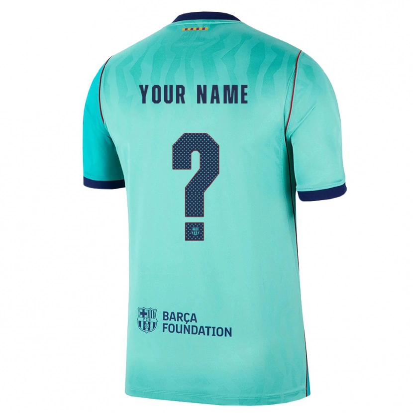 Danxen Mujer Camiseta Su Nombre #0 Aqua Turquesa Oscuro Azul Real Equipación Tercera 2026/27 La Camisa