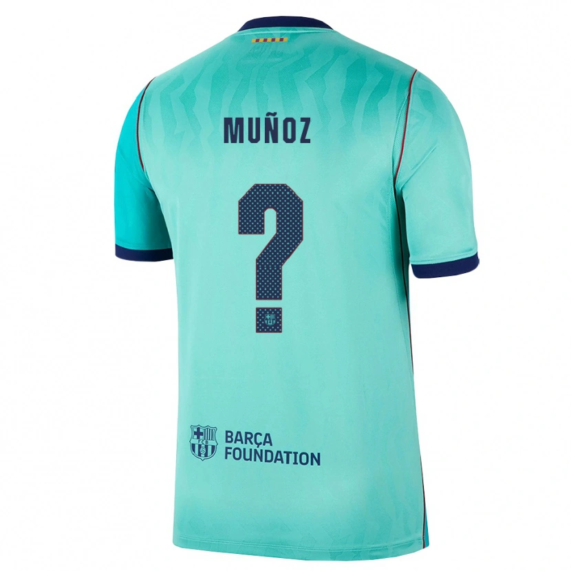 Danxen Mujer Camiseta Adrià Muñoz #0 Aqua Turquesa Oscuro Azul Real Equipación Tercera 2026/27 La Camisa