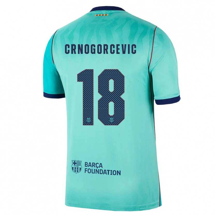 Danxen Mujer Camiseta Ana-Maria Crnogorcevic #18 Aqua Turquesa Oscuro Azul Real Equipación Tercera 2026/27 La Camisa