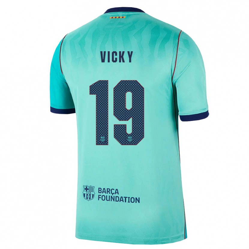 Danxen Mujer Camiseta Vicky López #19 Aqua Turquesa Oscuro Azul Real Equipación Tercera 2026/27 La Camisa