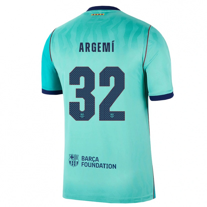Danxen Mujer Camiseta Adam Argemí #32 Aqua Turquesa Oscuro Azul Real Equipación Tercera 2026/27 La Camisa