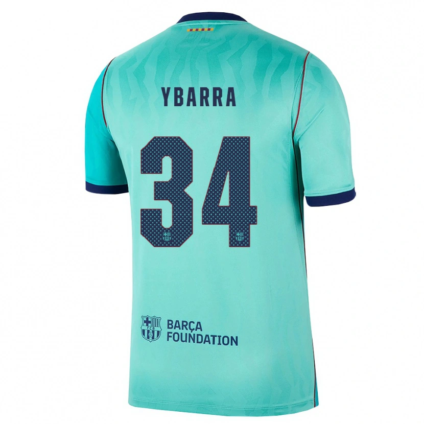 Danxen Mujer Camiseta Juan Ybarra #34 Aqua Turquesa Oscuro Azul Real Equipación Tercera 2026/27 La Camisa