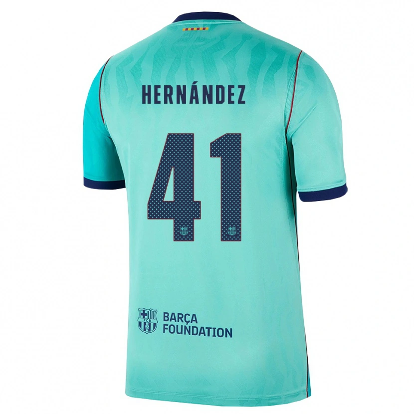 Danxen Mujer Camiseta Juan Hernández #41 Aqua Turquesa Oscuro Azul Real Equipación Tercera 2026/27 La Camisa