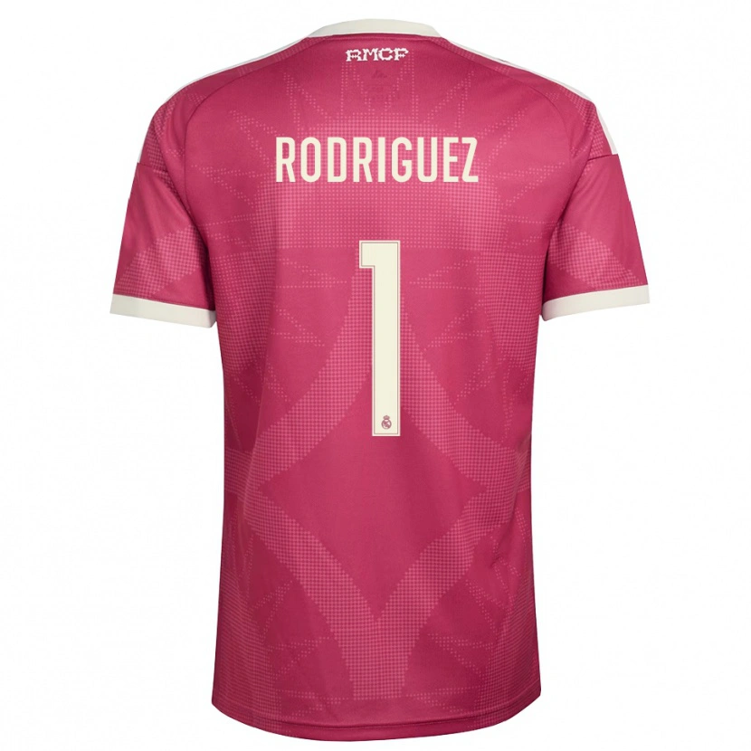 Danxen Mujer Camiseta Misa Rodriguez #1 Rojo Violeta Pálido Blanco Equipación Tercera 2026/27 La Camisa