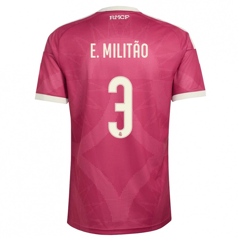 Danxen Mujer Camiseta Éder Militão #3 Rojo Violeta Pálido Blanco Equipación Tercera 2026/27 La Camisa