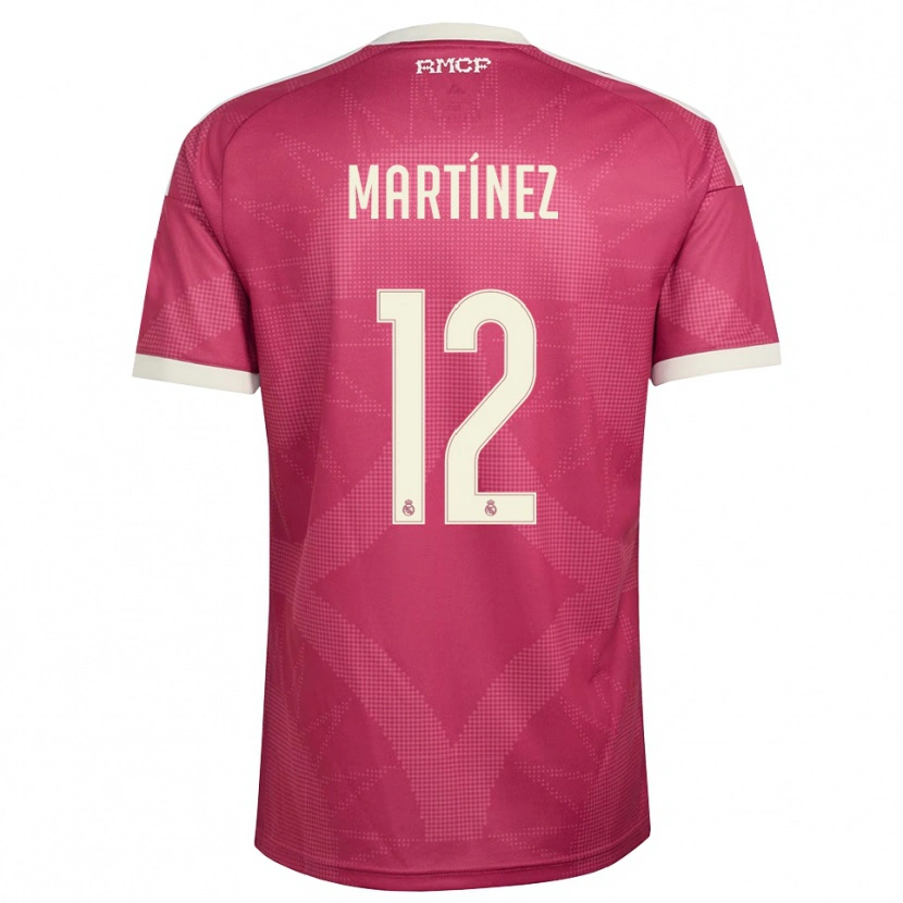 Danxen Mujer Camiseta Rubén Martínez #12 Rojo Violeta Pálido Blanco Equipación Tercera 2026/27 La Camisa
