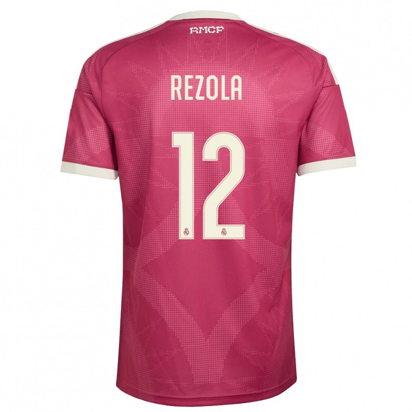 Danxen Mujer Camiseta Manex Rezola #12 Rojo Violeta Pálido Blanco Equipación Tercera 2026/27 La Camisa