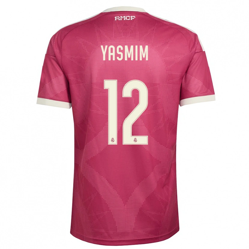 Danxen Mujer Camiseta Yasmim Assis Ribeiro #12 Rojo Violeta Pálido Blanco Equipación Tercera 2026/27 La Camisa