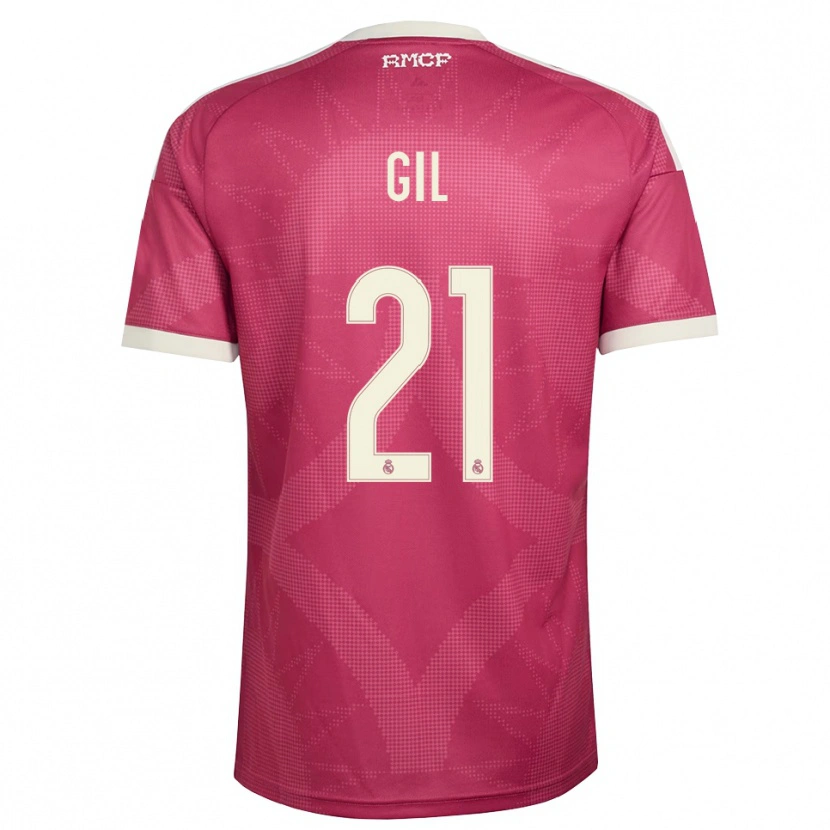 Danxen Mujer Camiseta Iker Gil #21 Rojo Violeta Pálido Blanco Equipación Tercera 2026/27 La Camisa
