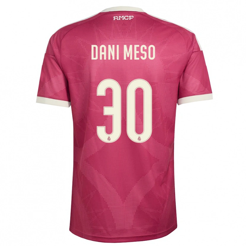 Danxen Mujer Camiseta Daniel Mesonero #30 Rojo Violeta Pálido Blanco Equipación Tercera 2026/27 La Camisa