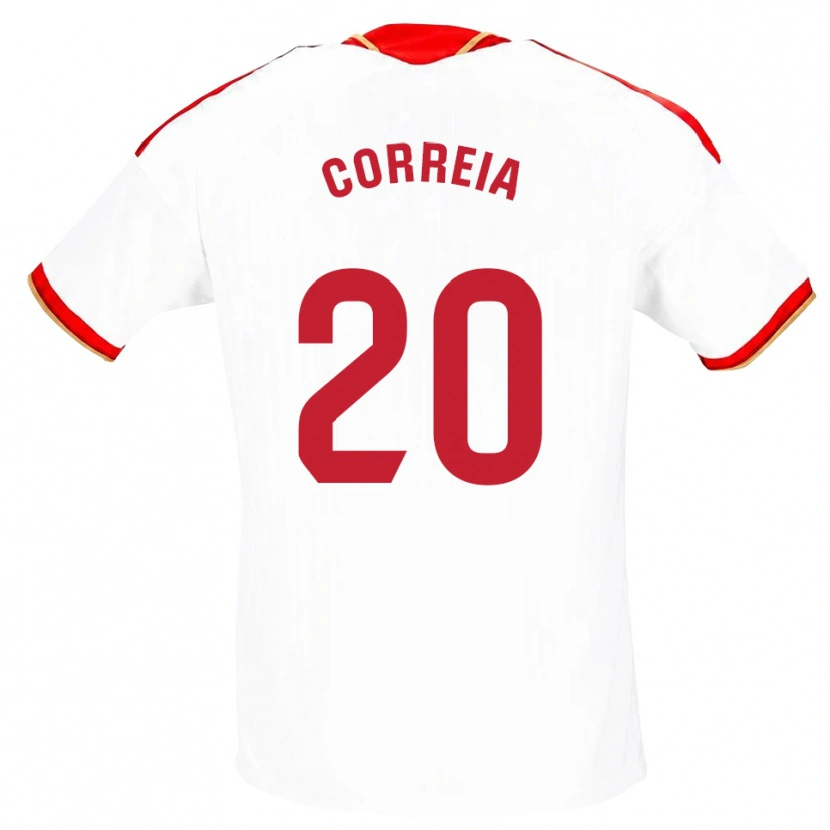 Danxen Mujer Camiseta Félix Correia #20 Blanco Rojo 1ª Equipación 2026/27 La Camisa