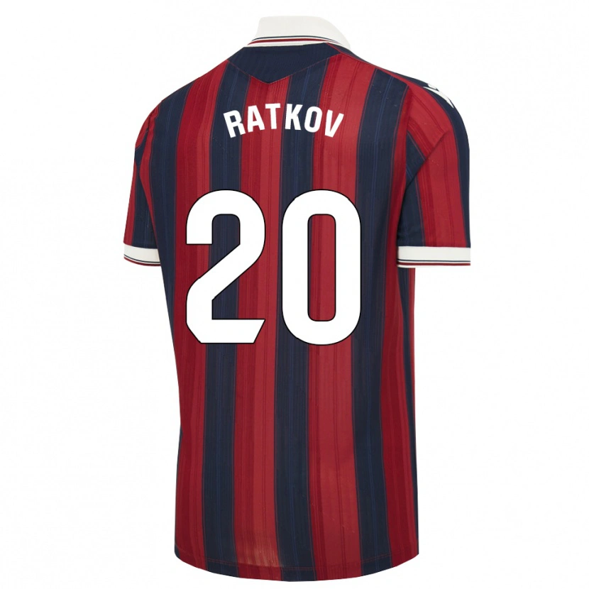 Danxen Mujer Camiseta Petar Ratkov #20 Azul Medianoche Rojo 1ª Equipación 2026/27 La Camisa