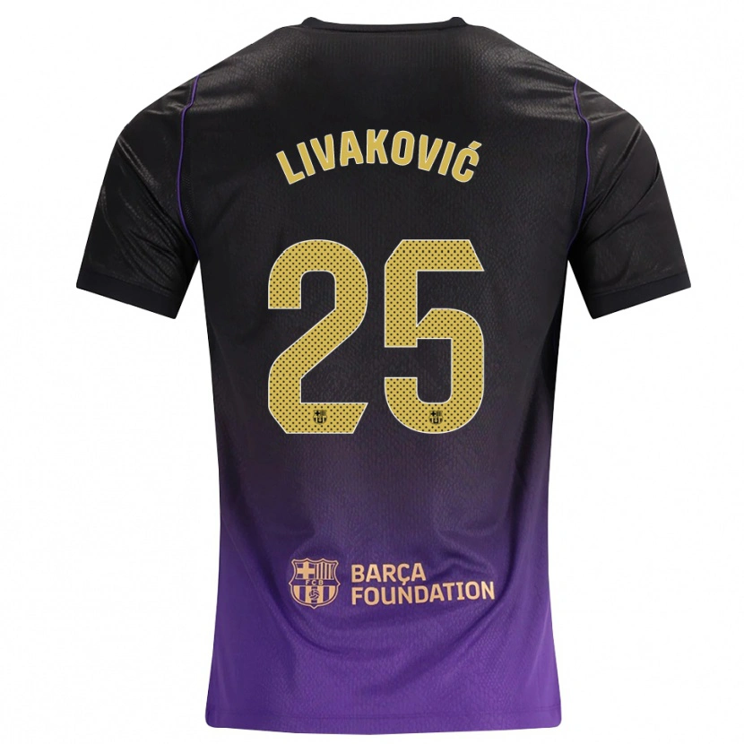 Danxen Mujer Camiseta Dominik Livakovic #25 Morado Amarillo Negro 2ª Equipación 2026/27 La Camisa