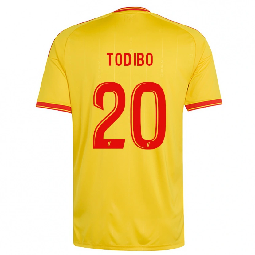 Danxen Niño Camiseta Jean-Clair Todibo #20 Oro Naranja Rojo 1ª Equipación 2026/27 La Camisa