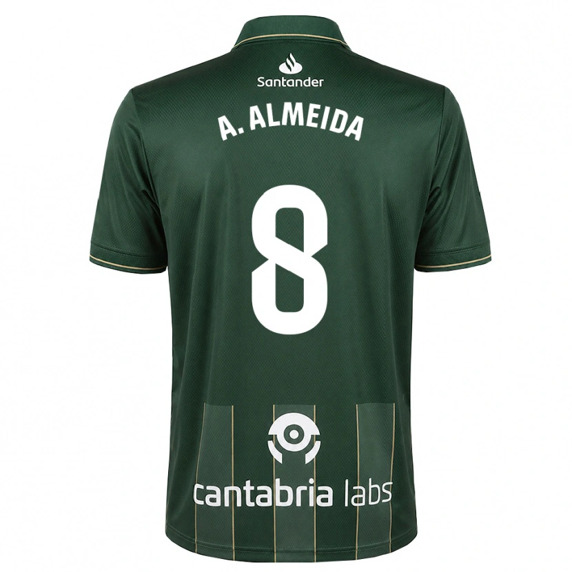 Danxen Niño Camiseta André Almeida #8 Gris Pizarra Oscuro Blanco 2ª Equipación 2026/27 La Camisa