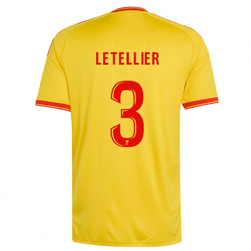 Danxen Niño Camiseta Trévor Letellier #3 Oro Naranja Rojo 1ª Equipación 2026/27 La Camisa