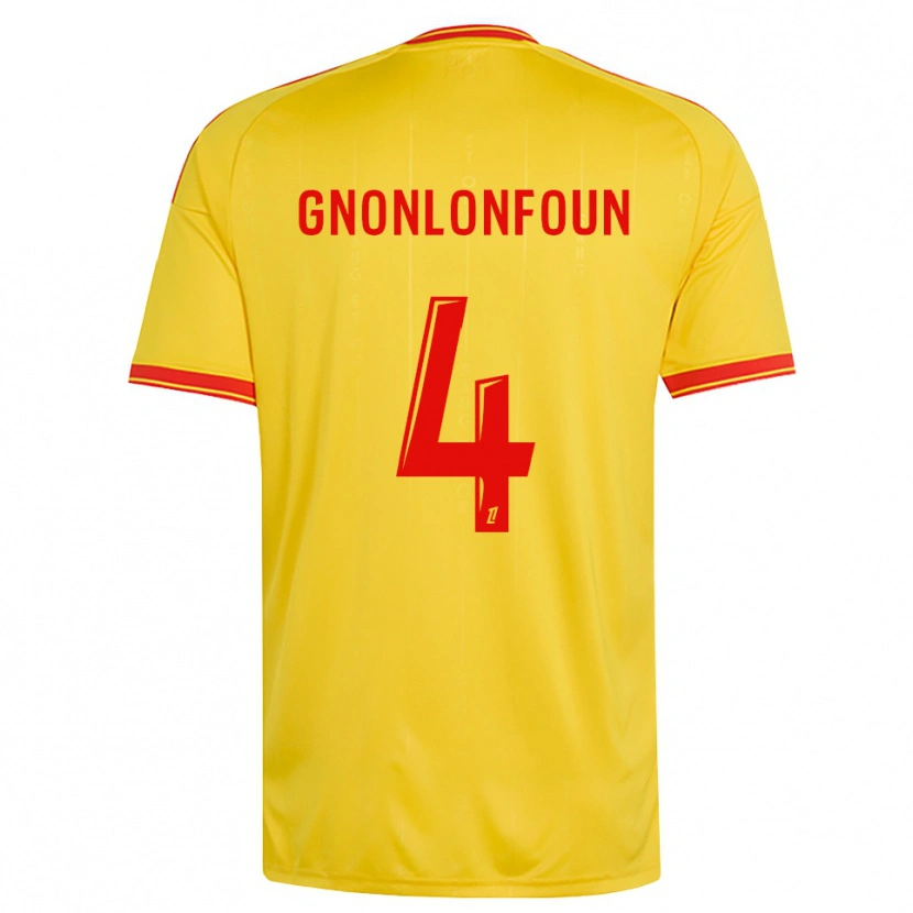 Danxen Niño Camiseta Madi Gnonlonfoun #4 Oro Naranja Rojo 1ª Equipación 2026/27 La Camisa