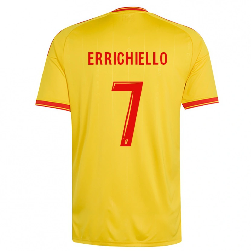 Danxen Niño Camiseta Giovan Errichiello #7 Oro Naranja Rojo 1ª Equipación 2026/27 La Camisa