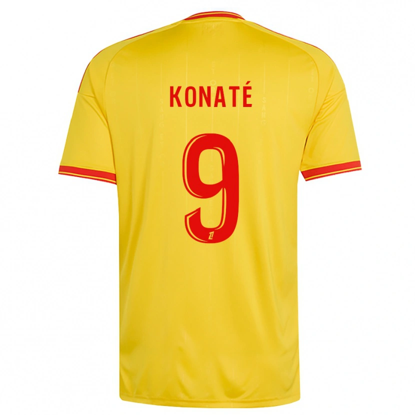 Danxen Niño Camiseta Seybou Konaté #9 Oro Naranja Rojo 1ª Equipación 2026/27 La Camisa