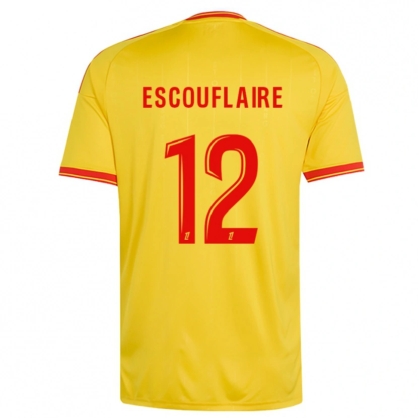 Danxen Niño Camiseta Mattéo Escouflaire #12 Oro Naranja Rojo 1ª Equipación 2026/27 La Camisa