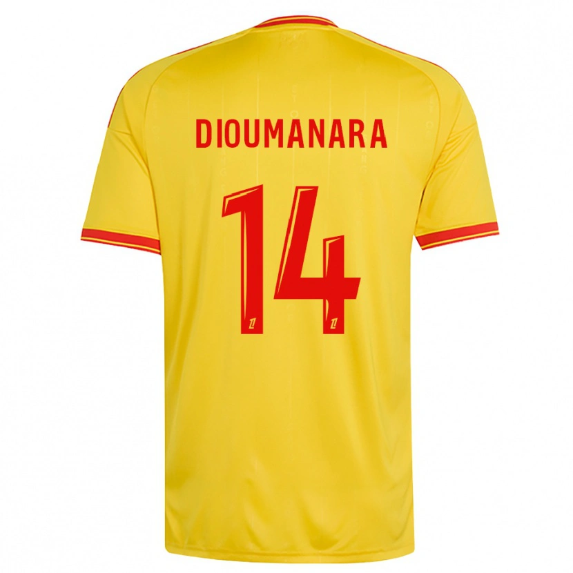 Danxen Niño Camiseta Sidi Dioumanara #14 Oro Naranja Rojo 1ª Equipación 2026/27 La Camisa