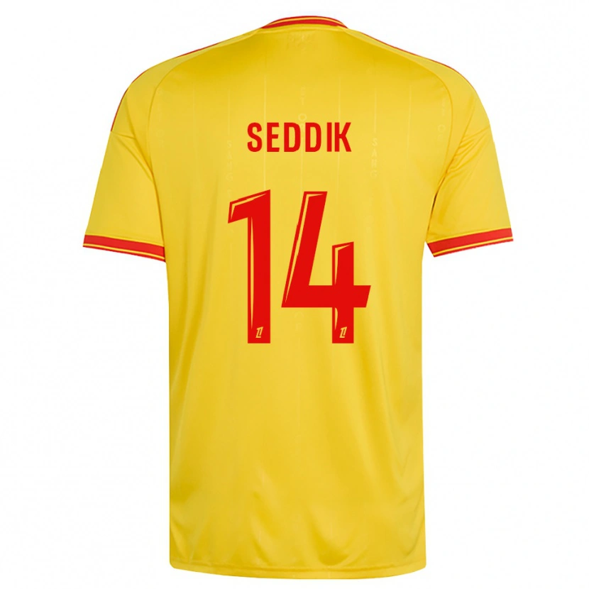 Danxen Niño Camiseta Mohamed Seddik #14 Oro Naranja Rojo 1ª Equipación 2026/27 La Camisa