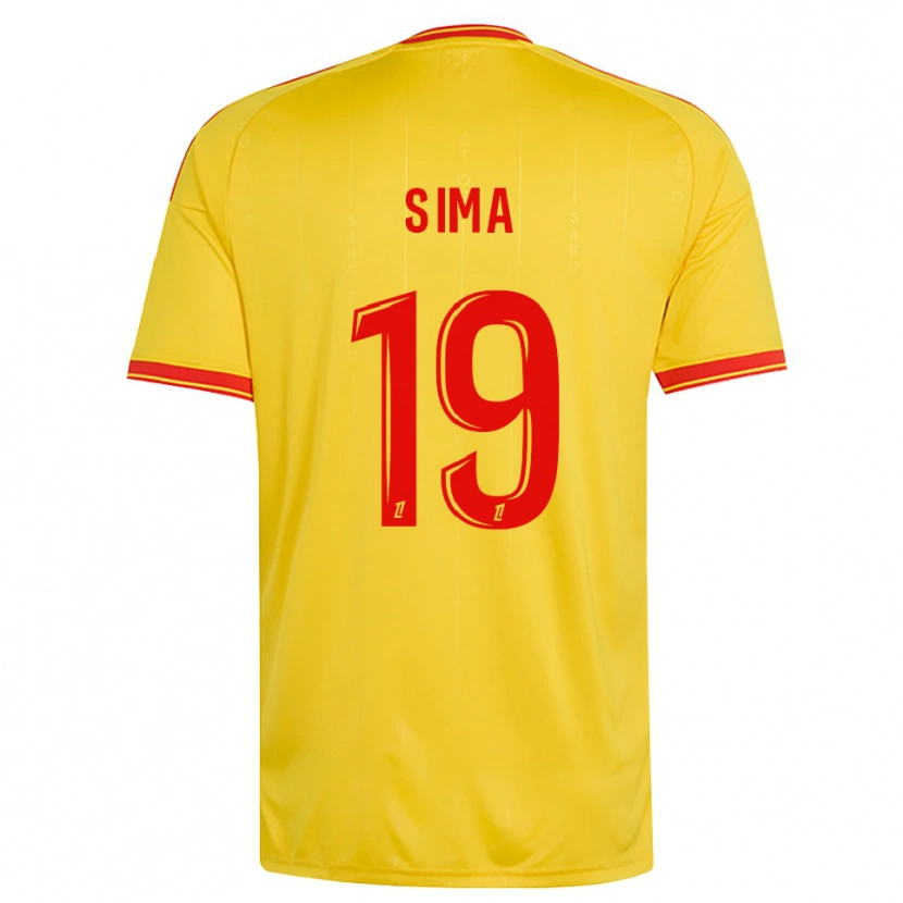 Danxen Niño Camiseta Abdallah Sima #19 Oro Naranja Rojo 1ª Equipación 2026/27 La Camisa