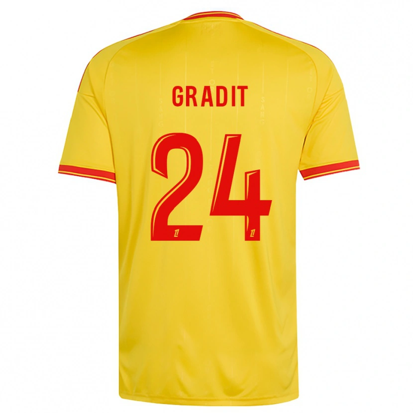Danxen Niño Camiseta Jonathan Gradit #24 Oro Naranja Rojo 1ª Equipación 2026/27 La Camisa