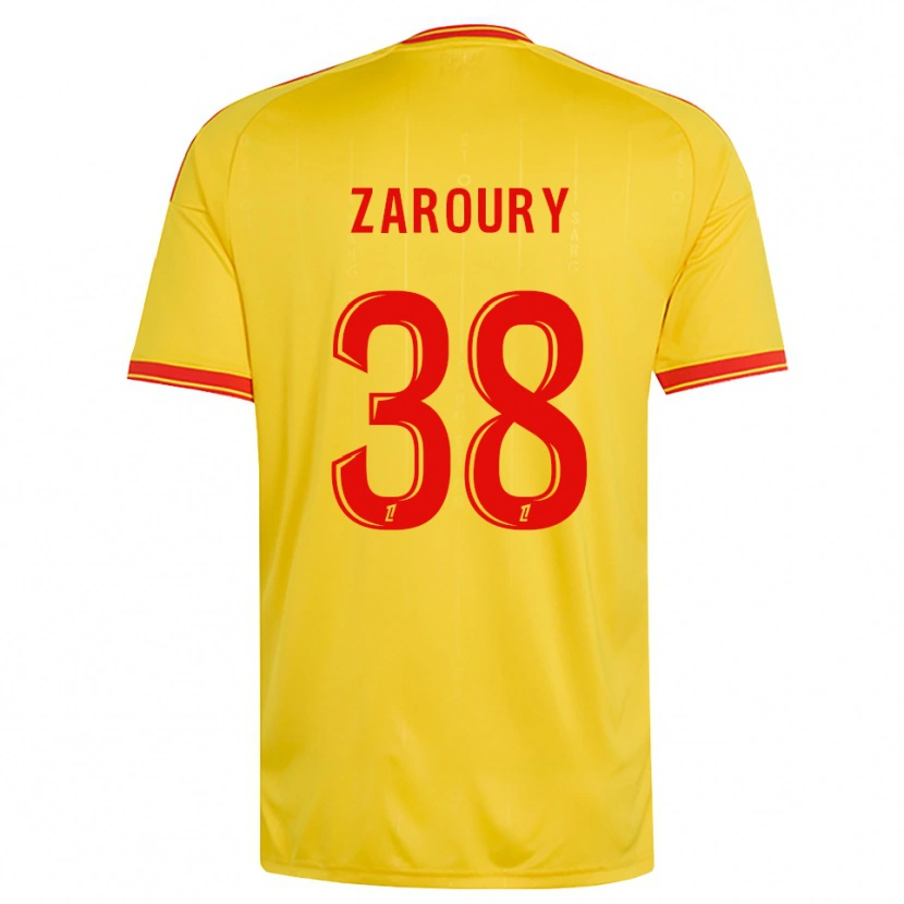 Danxen Niño Camiseta Anass Zaroury #38 Oro Naranja Rojo 1ª Equipación 2026/27 La Camisa