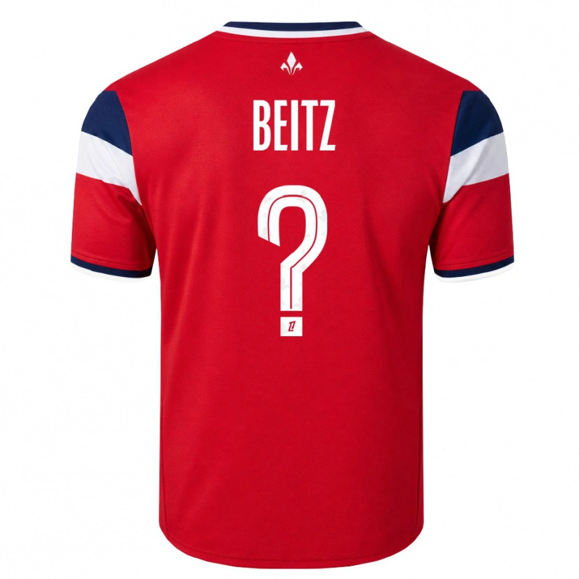 Danxen Niño Camiseta Taylor Beitz #0 Rojo Blanco Azul Real 1ª Equipación 2026/27 La Camisa