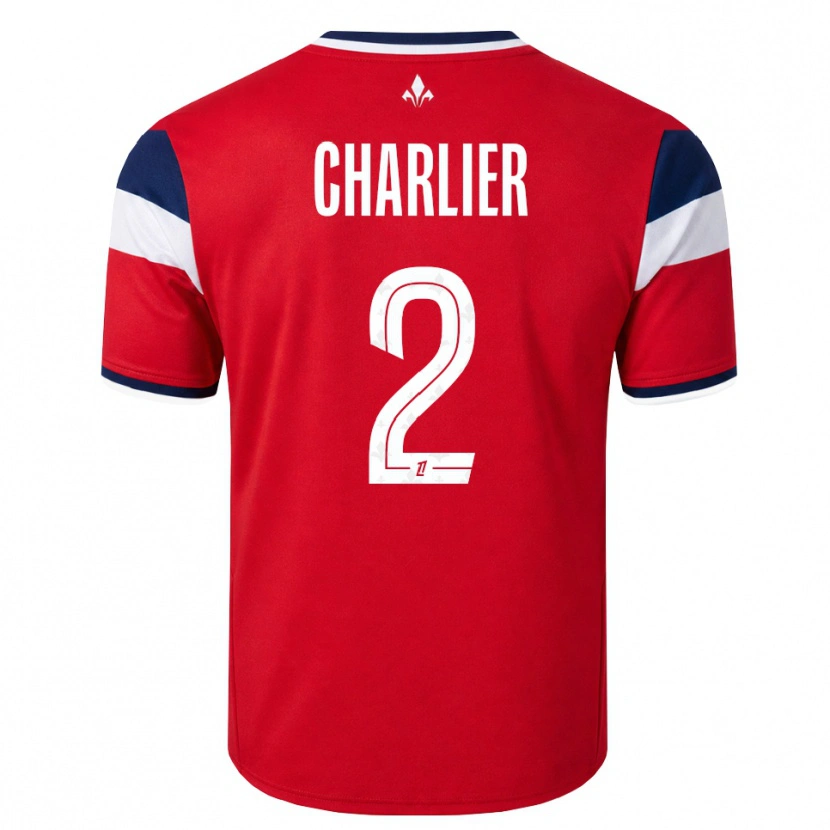 Danxen Niño Camiseta Amaury Charlier #2 Rojo Blanco Azul Real 1ª Equipación 2026/27 La Camisa