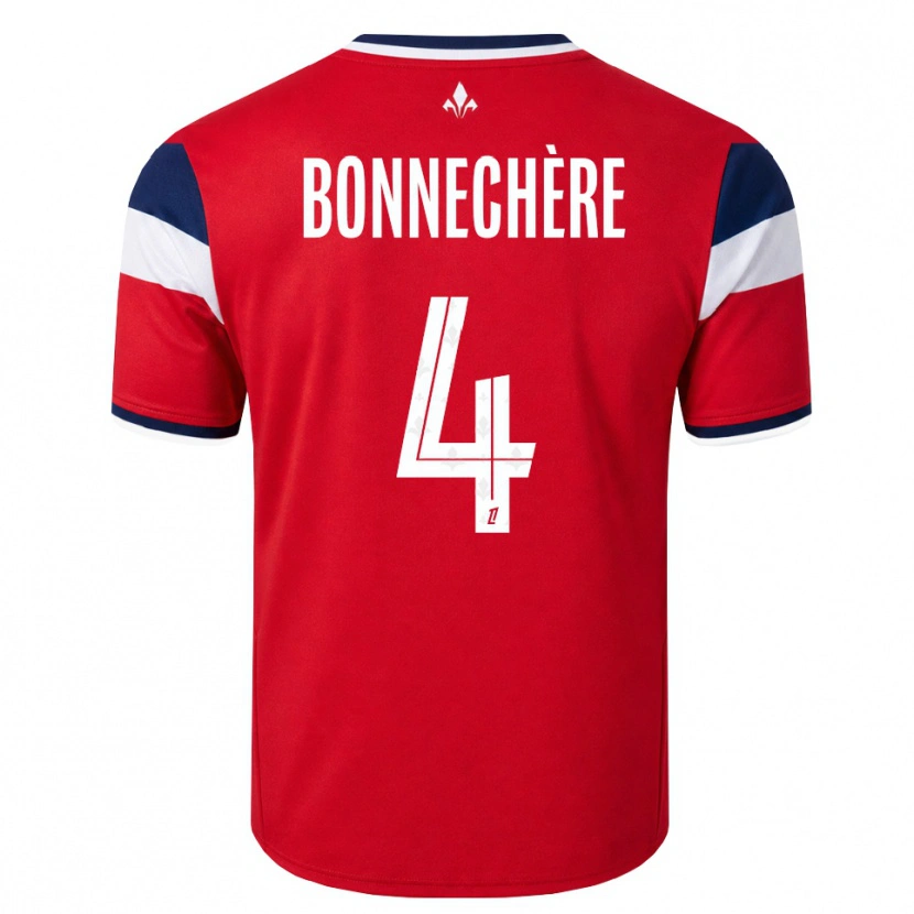Danxen Niño Camiseta Victor Bonnechère #4 Rojo Blanco Azul Real 1ª Equipación 2026/27 La Camisa