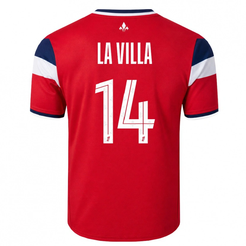 Danxen Niño Camiseta Caroline La Villa #14 Rojo Blanco Azul Real 1ª Equipación 2026/27 La Camisa