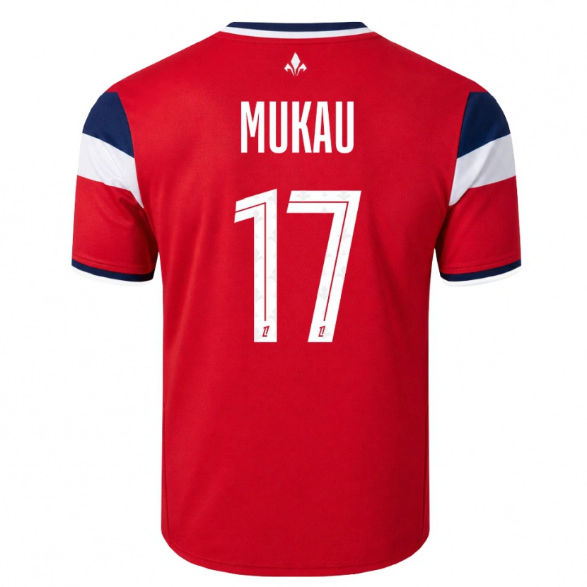 Danxen Niño Camiseta Ngal'ayel Mukau #17 Rojo Blanco Azul Real 1ª Equipación 2026/27 La Camisa
